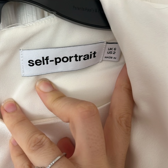 NWOT Self-Portrait cream  Dress taffeta size 2 - Picture 9 of 17